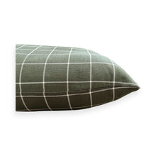 Load image into Gallery viewer, sage-windowpane-pillow-bed-cut-out-cuddl
