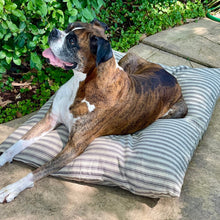 Load image into Gallery viewer, Dog-Pillow-Bed-Ticking-Stripe-Boxer-Cuddl
