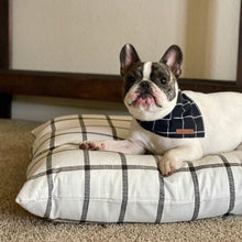 Load image into Gallery viewer, cream-windowpane-pet-bed-pillow-bed-rory-cuddl

