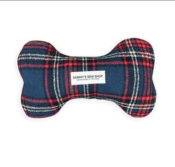 Blue Tartan Flannel Squeaky Toy Preview Image
