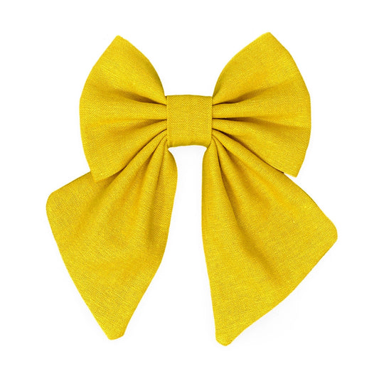 Warm yellow wedding dog bow tie