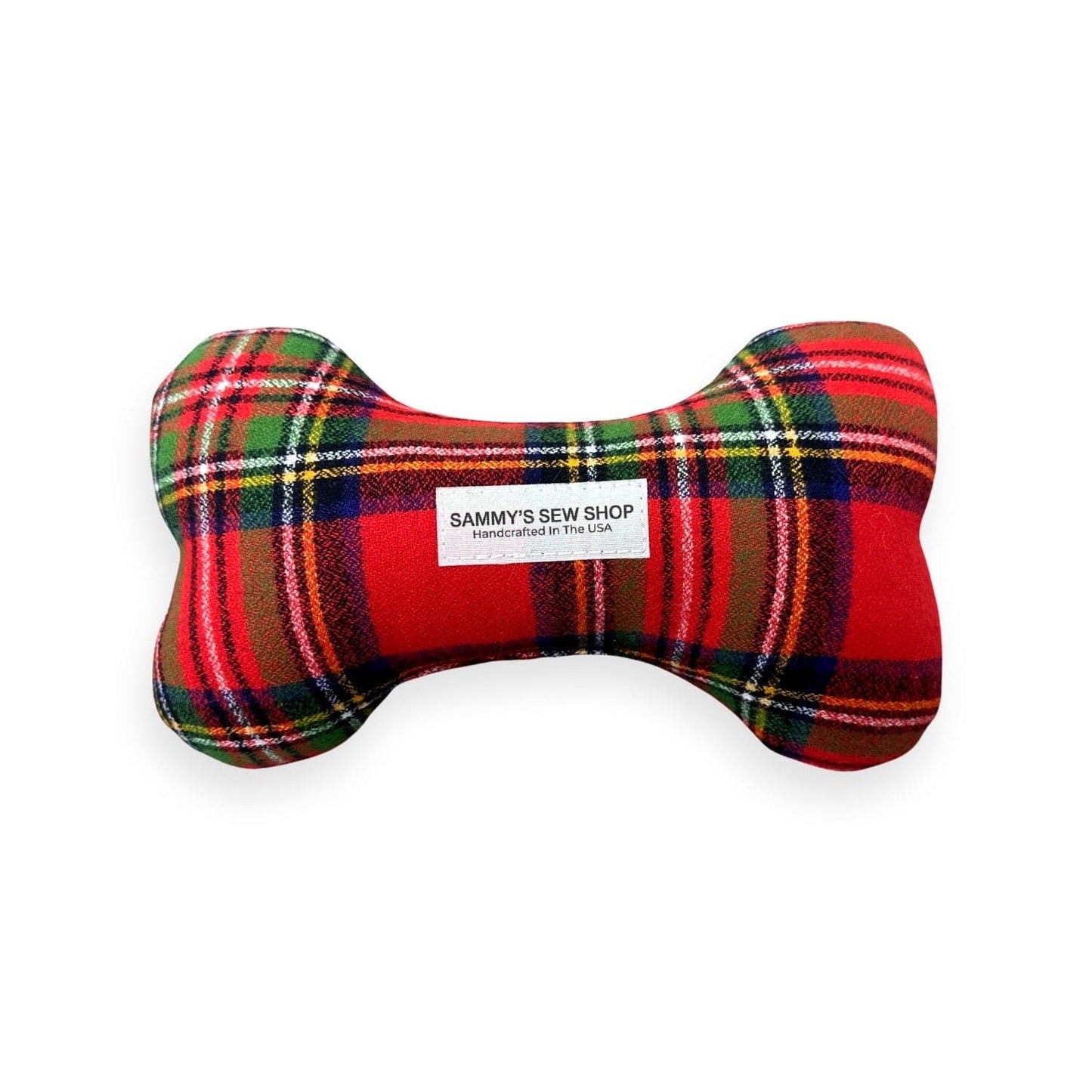 Stewart Tartan Dog Bone Squeaky Toy