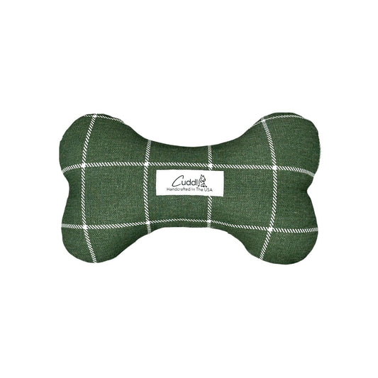Sage Windowpane Dog Squeaky Toy