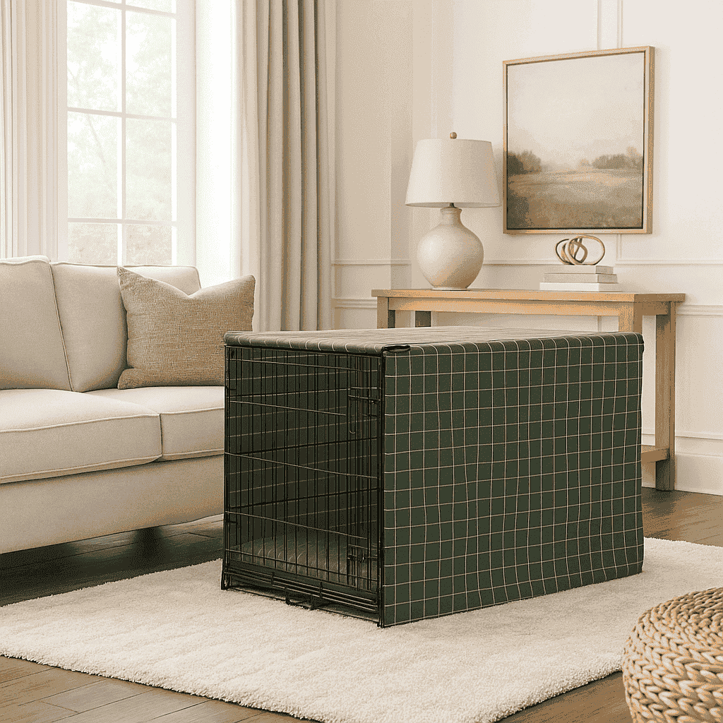 Sage Windowpane Crate Cover