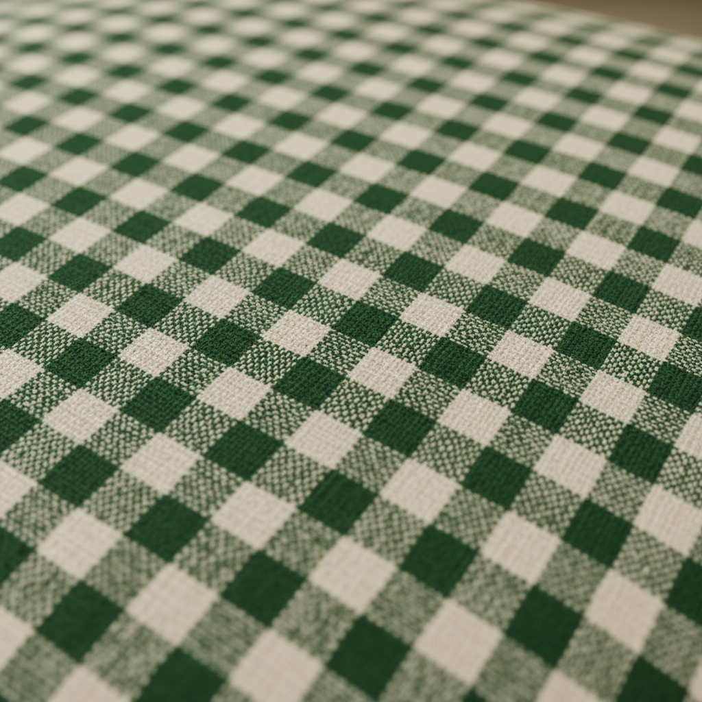 Green Gingham Pet Bed