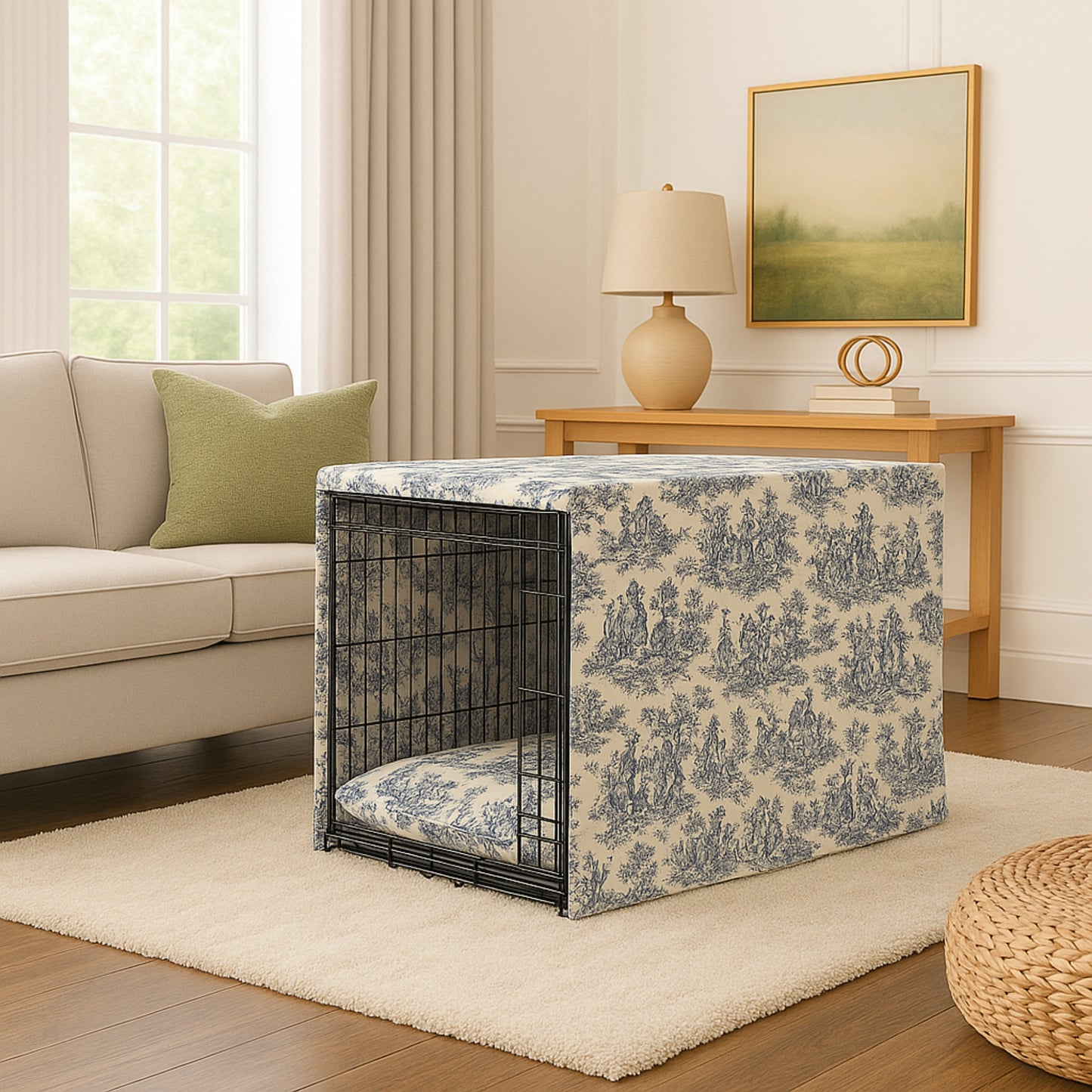 Elegant Toile Crate Cover Set