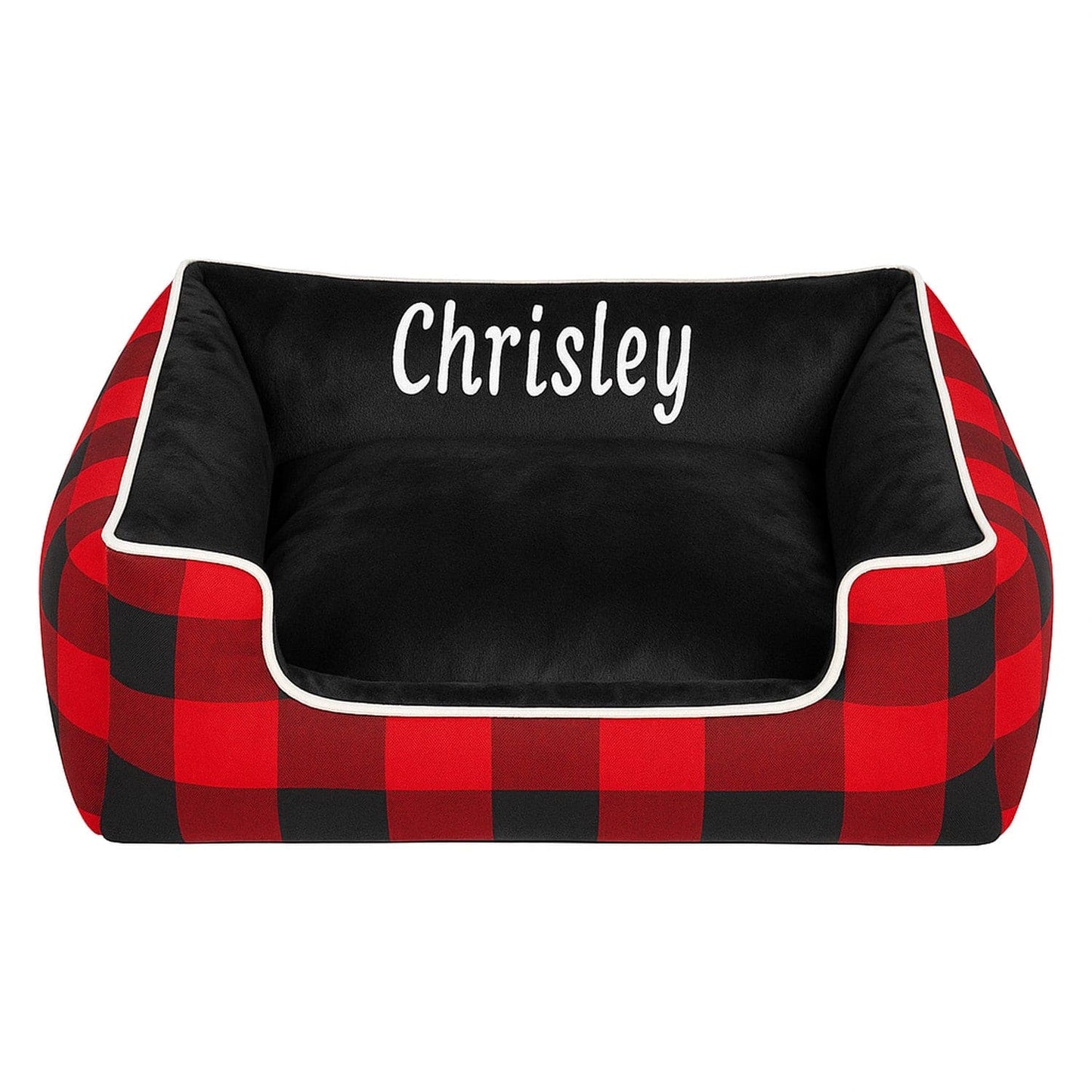 Buffalo Plaid Minky Dog Bed