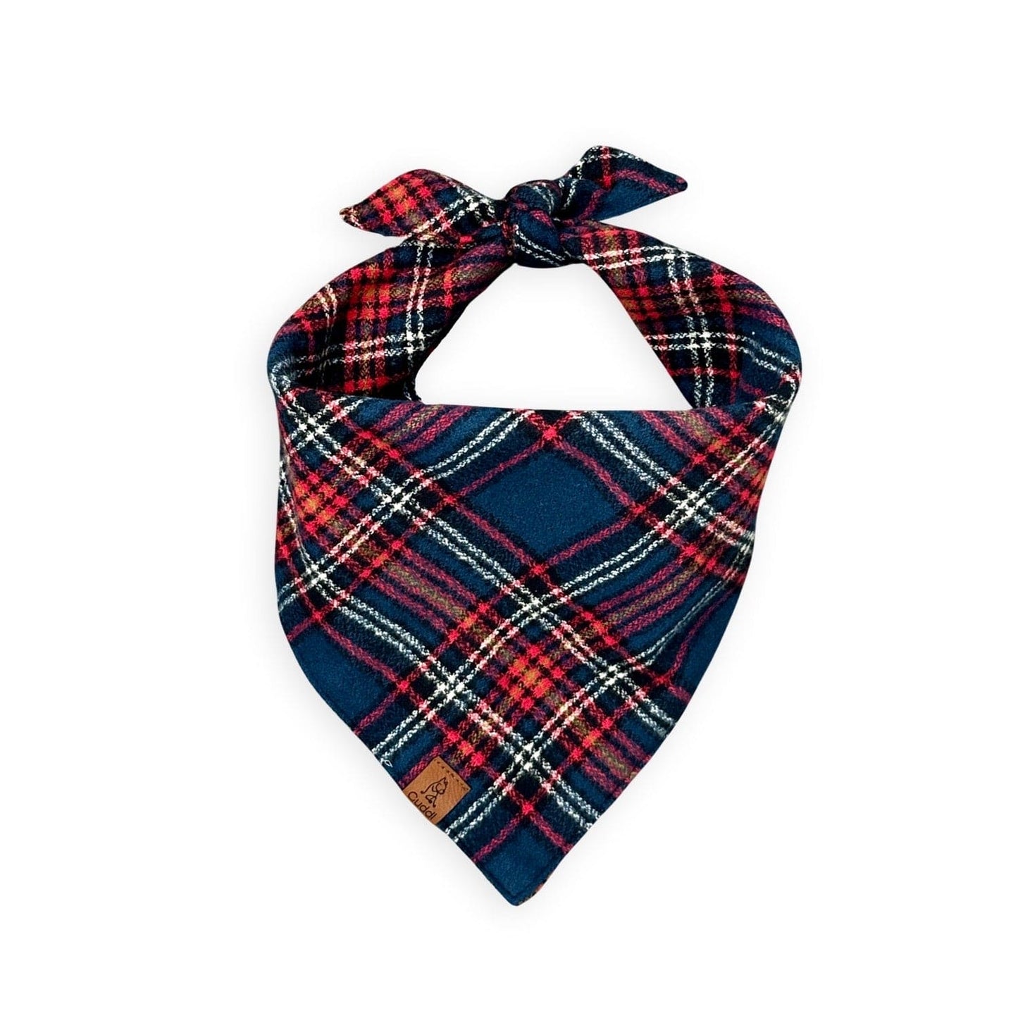 Blue Plaid Flannel Dog Bandana