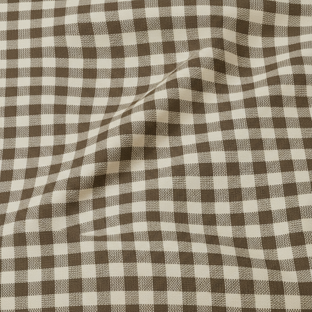 Brown and beige checkered fabric pattern