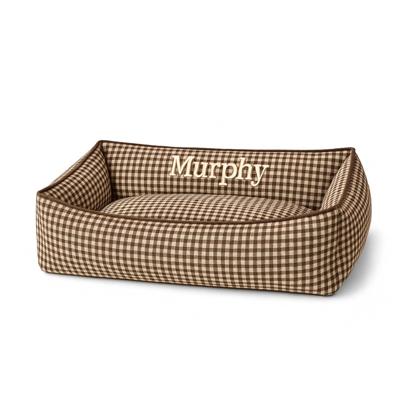 Chestnut Gingham Dog Bed
