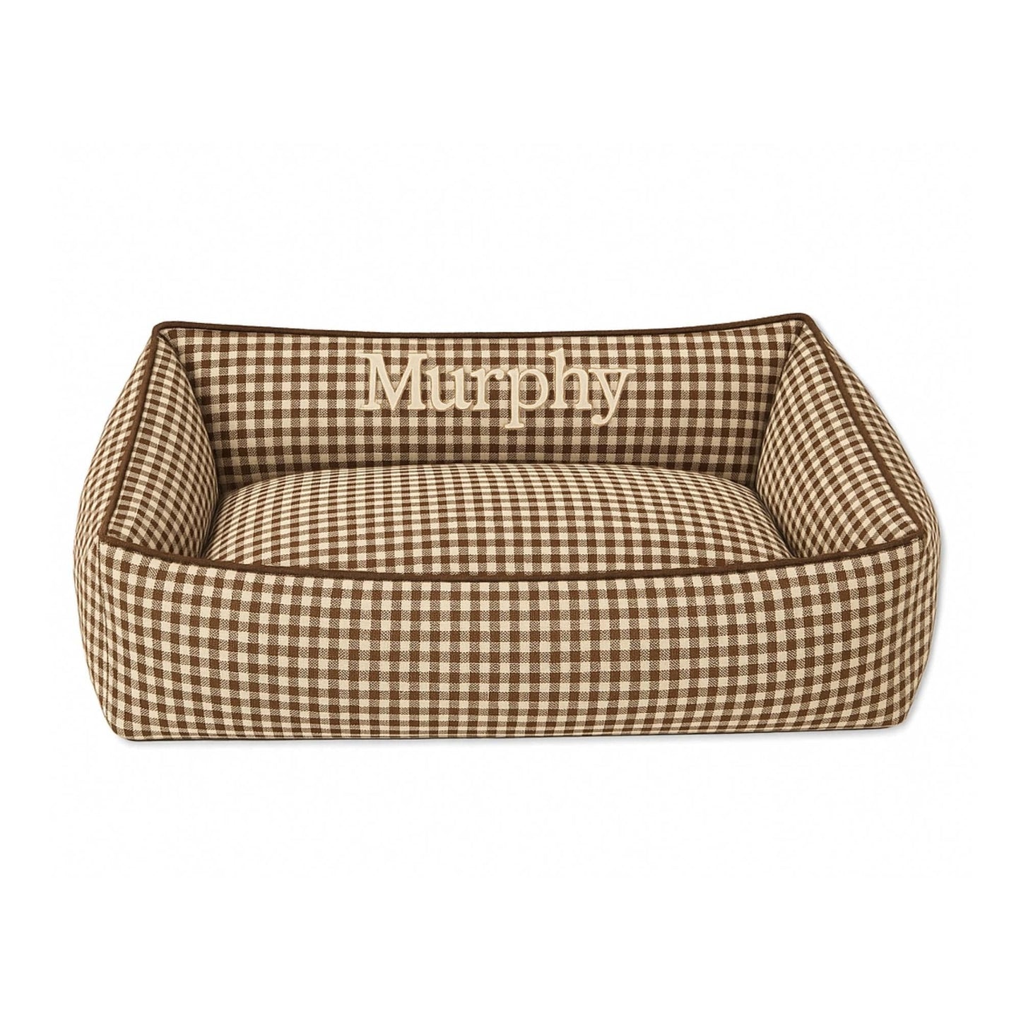 Chestnut Gingham Dog Bed