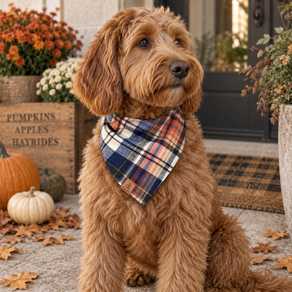 Autumn Trail Flannel Dog Bandana
