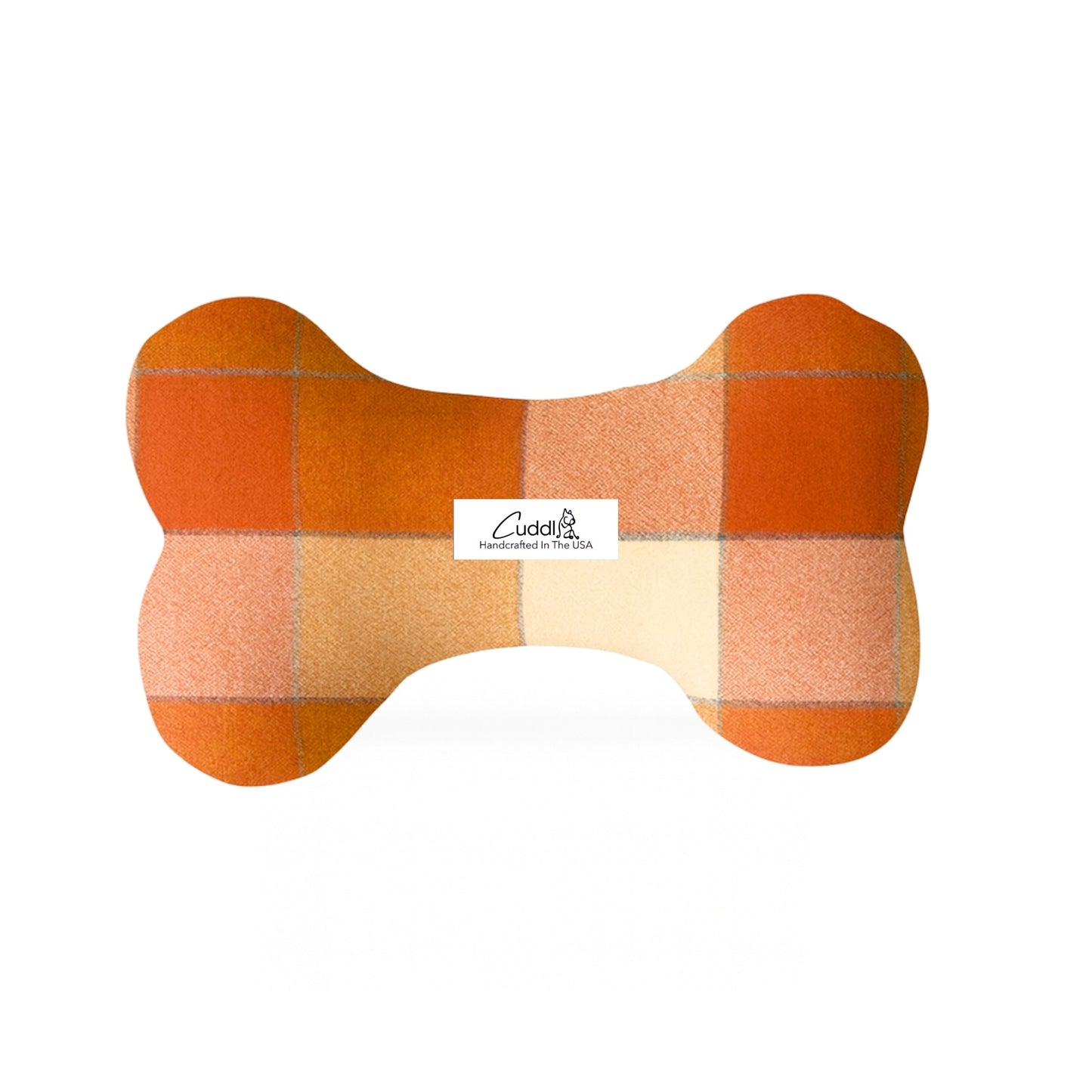 Pumpkin Check Flannel Squeaky Toy