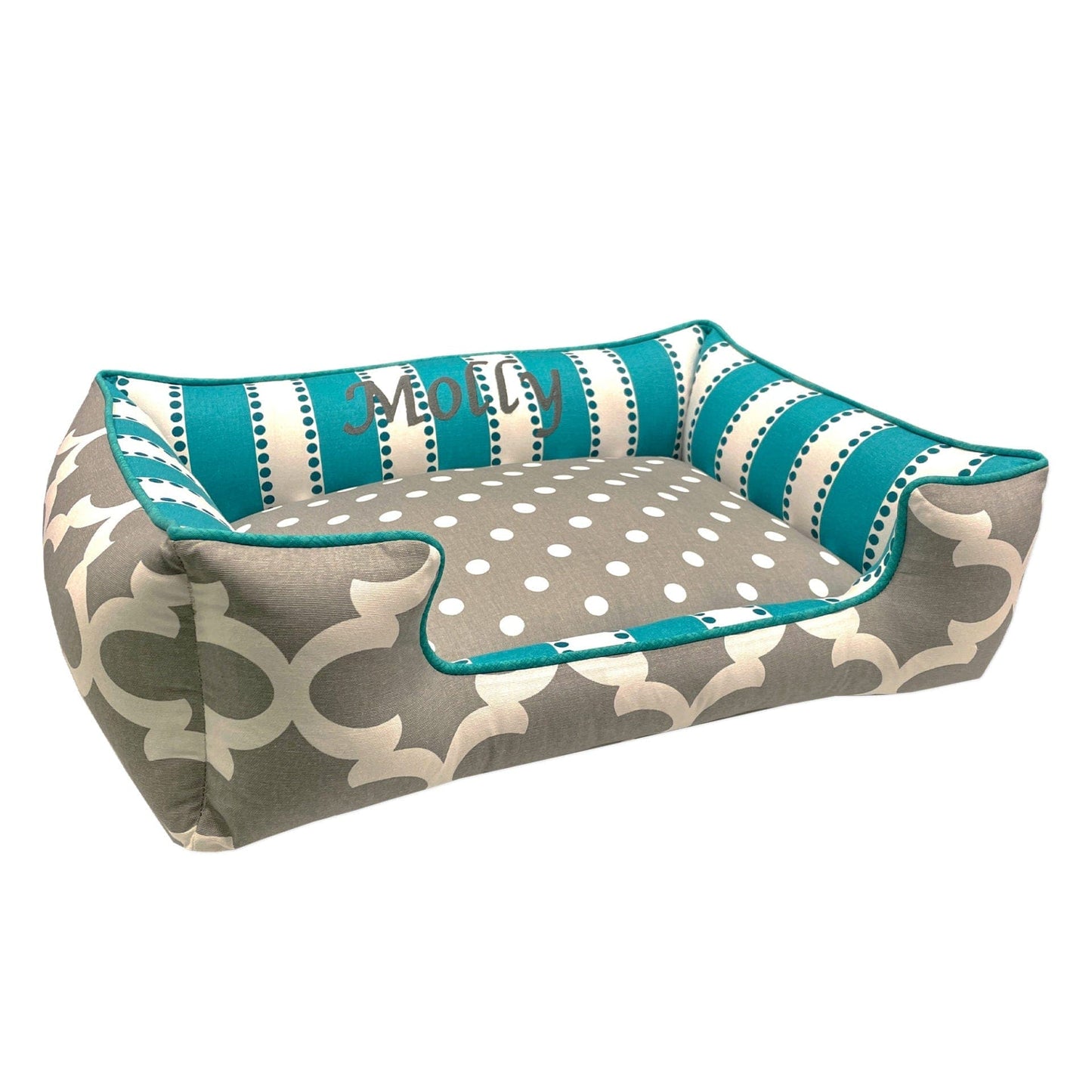 Grey and Teal Drifter Dog Bed