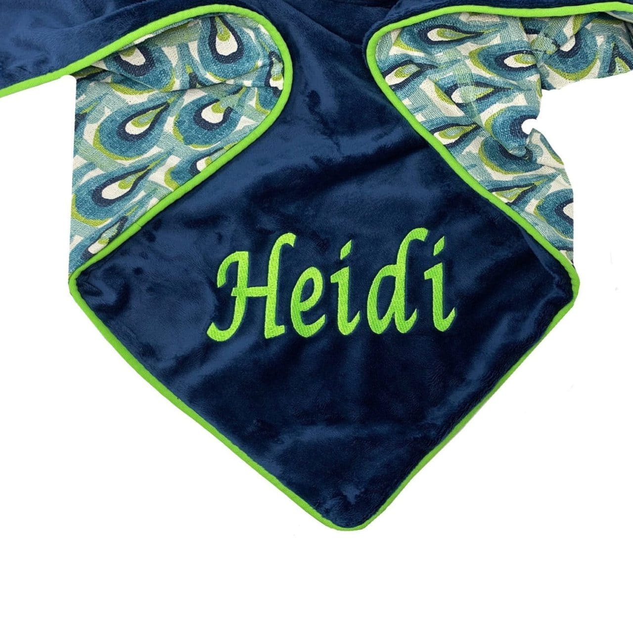blue and green dog blanket