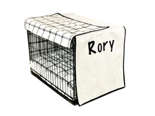 Load image into Gallery viewer, Cream flax dog crate cover
