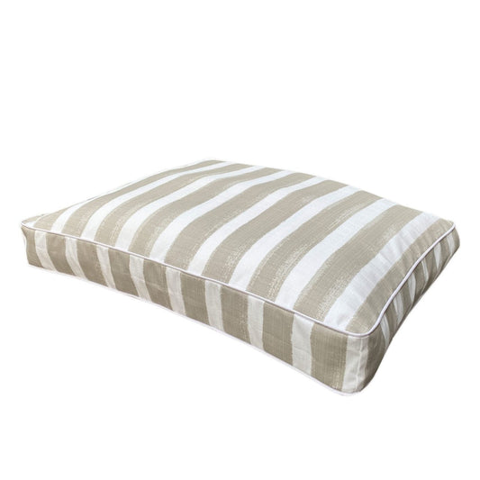 Tan stripe mattress dog bed