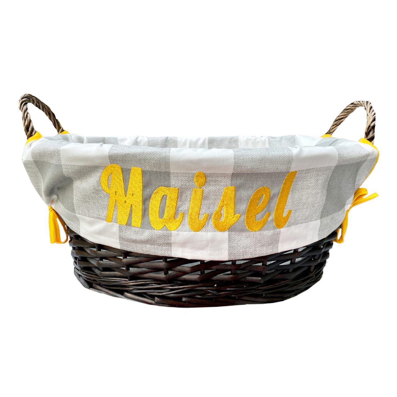 Grey squares toy basket