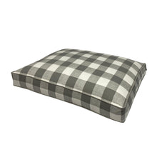 Load image into Gallery viewer, grey check mattress dog bed
