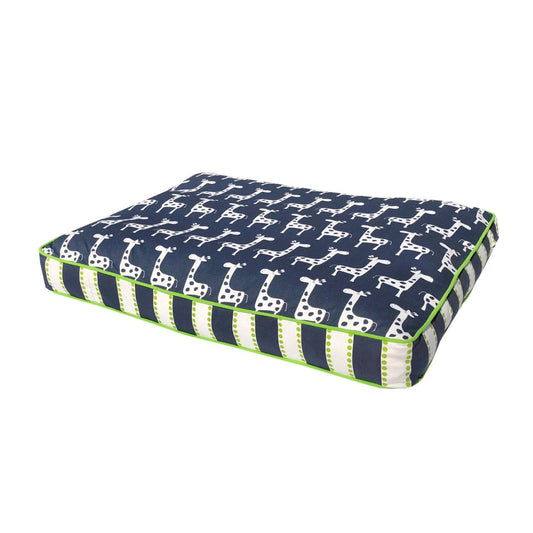 Blue and green mattress dog bed