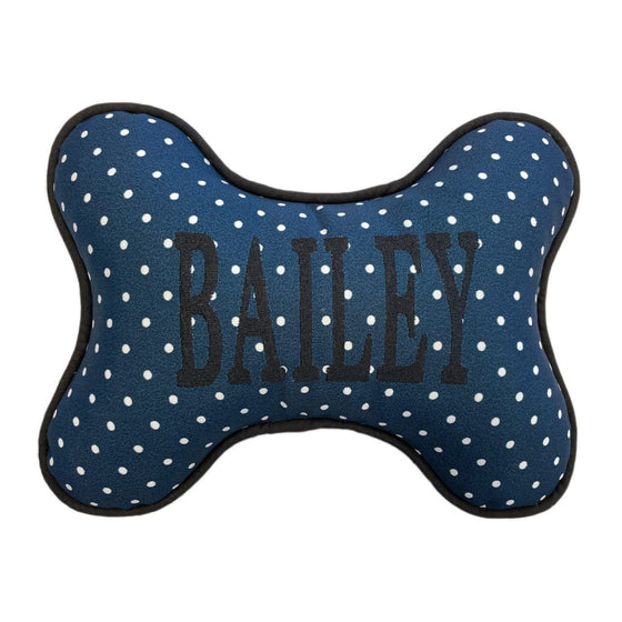 Navy Mini Dot Dog Bone Pillow Preview Image