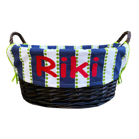 Navy Stripe Toy Basket Preview Image