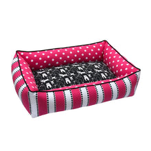 Load image into Gallery viewer, Black and pink dog bed
