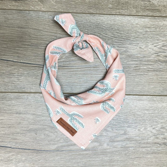 Pink cactus dog bandana