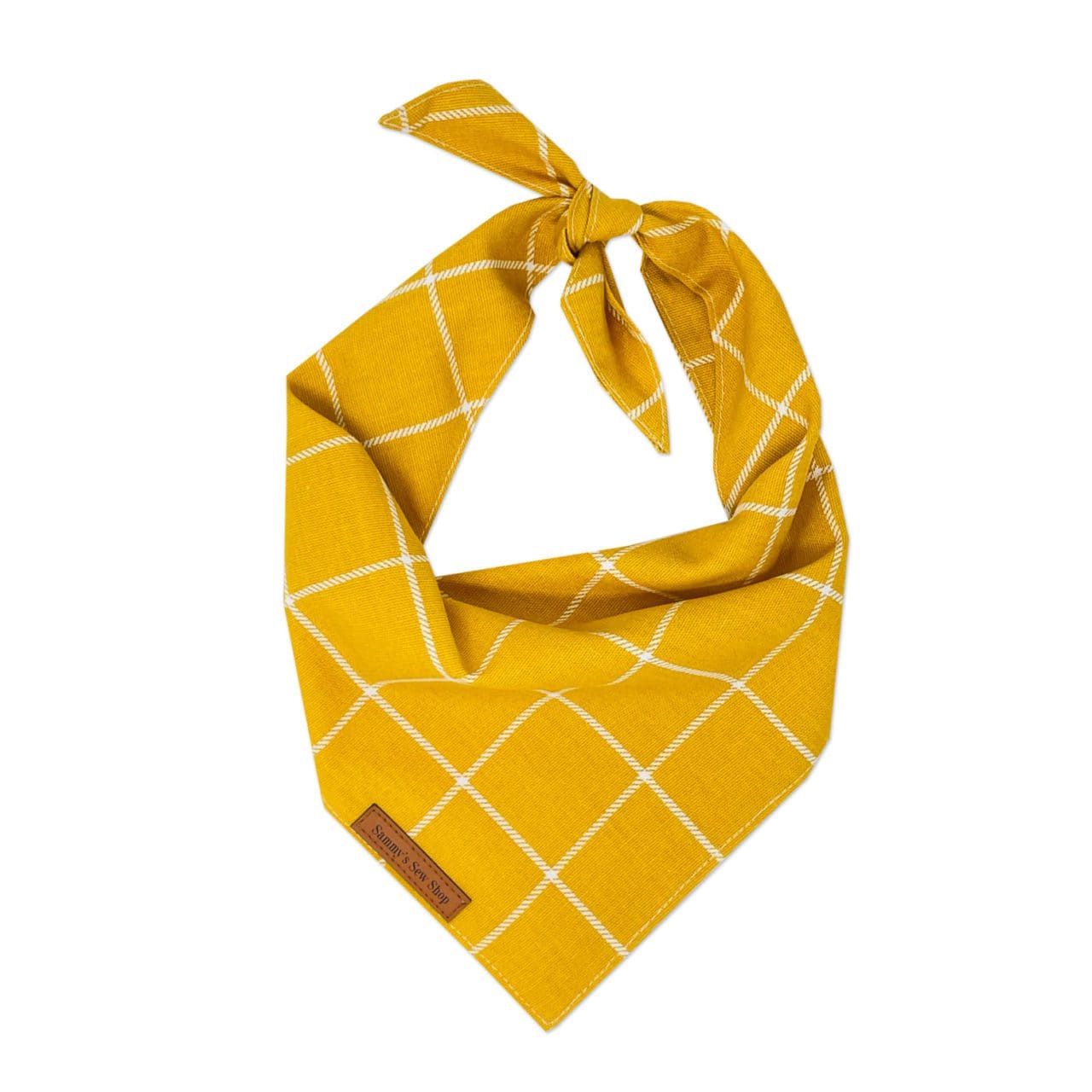 Yellow check dog bandana