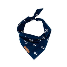 Load image into Gallery viewer, Blue anchor dog bandana
