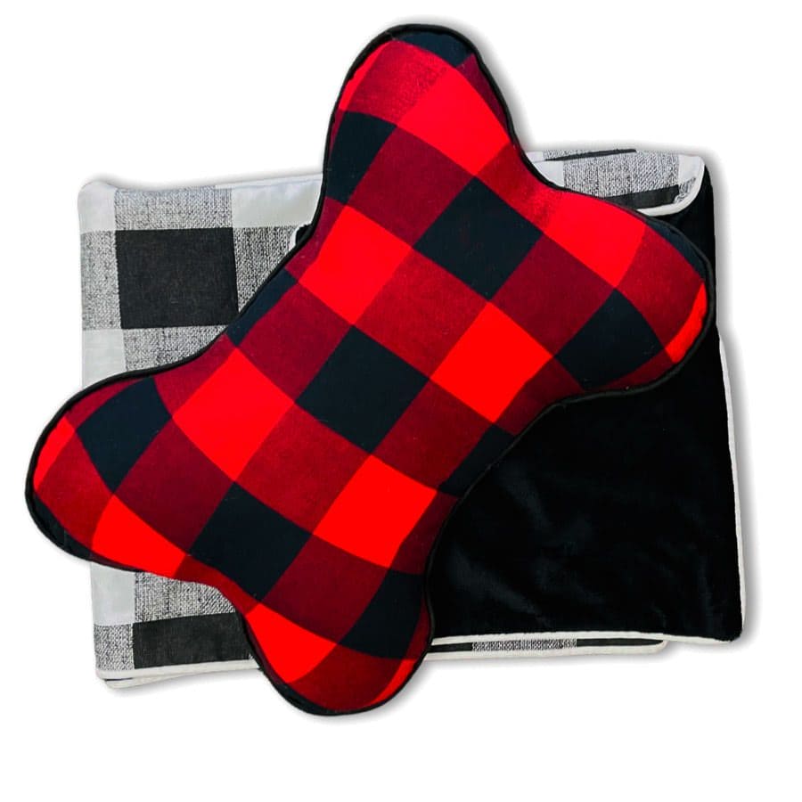 Red Check Bone Pillow Gift Set Sammy's Sew Shop
