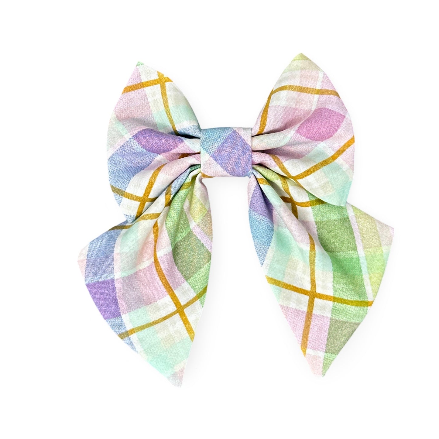 Pastel Plaid Spring Fancy Bow