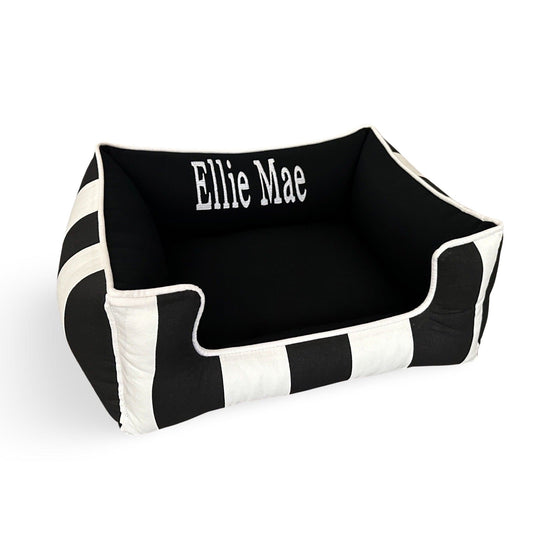 Black Stripe Minky Drifter Dog Bed Preview Image