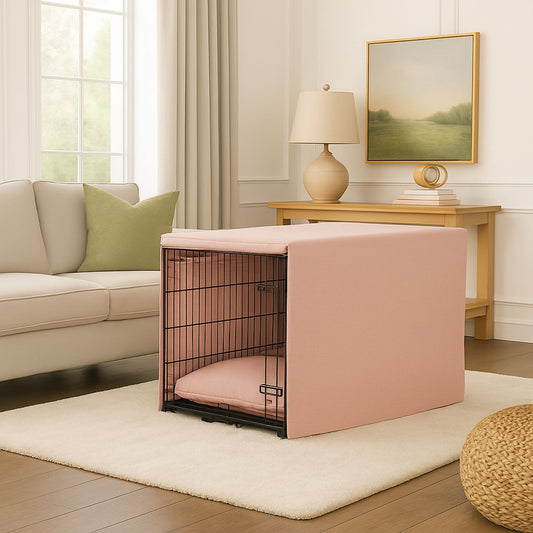 Blush Textured Solids Crate Cover