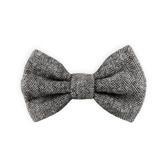 Charcoal Herringbone Bow Tie