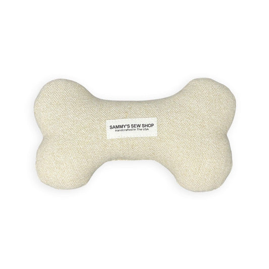 Cream Herringbone Squeaky Toy