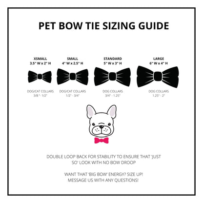 dog collar bow tie size chart