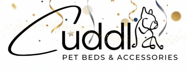 Logo of Cuddl for pet beds and accessories with a stylized dog icon.
