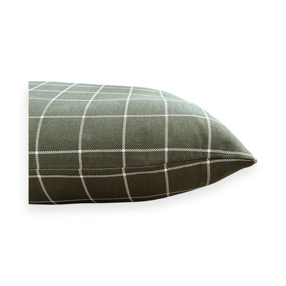 Sage Windowpane Pillow Bed Lifestyle Preview Image