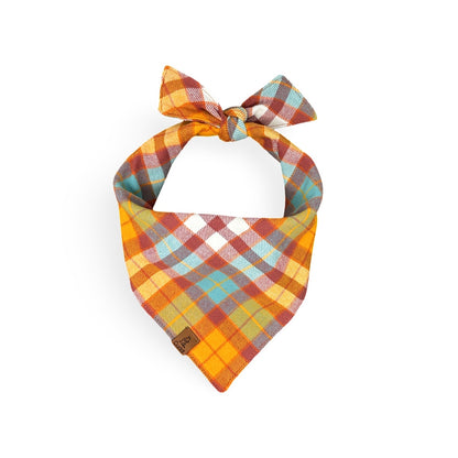 dog Fall colored flannel bandana, dog bandana, dog neckwear