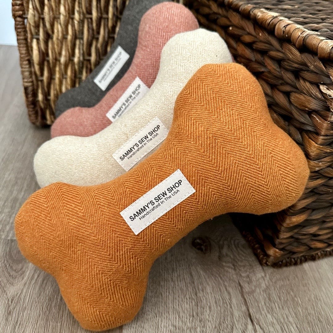 Pumpkin Spice Herringbone Squeaky Toy