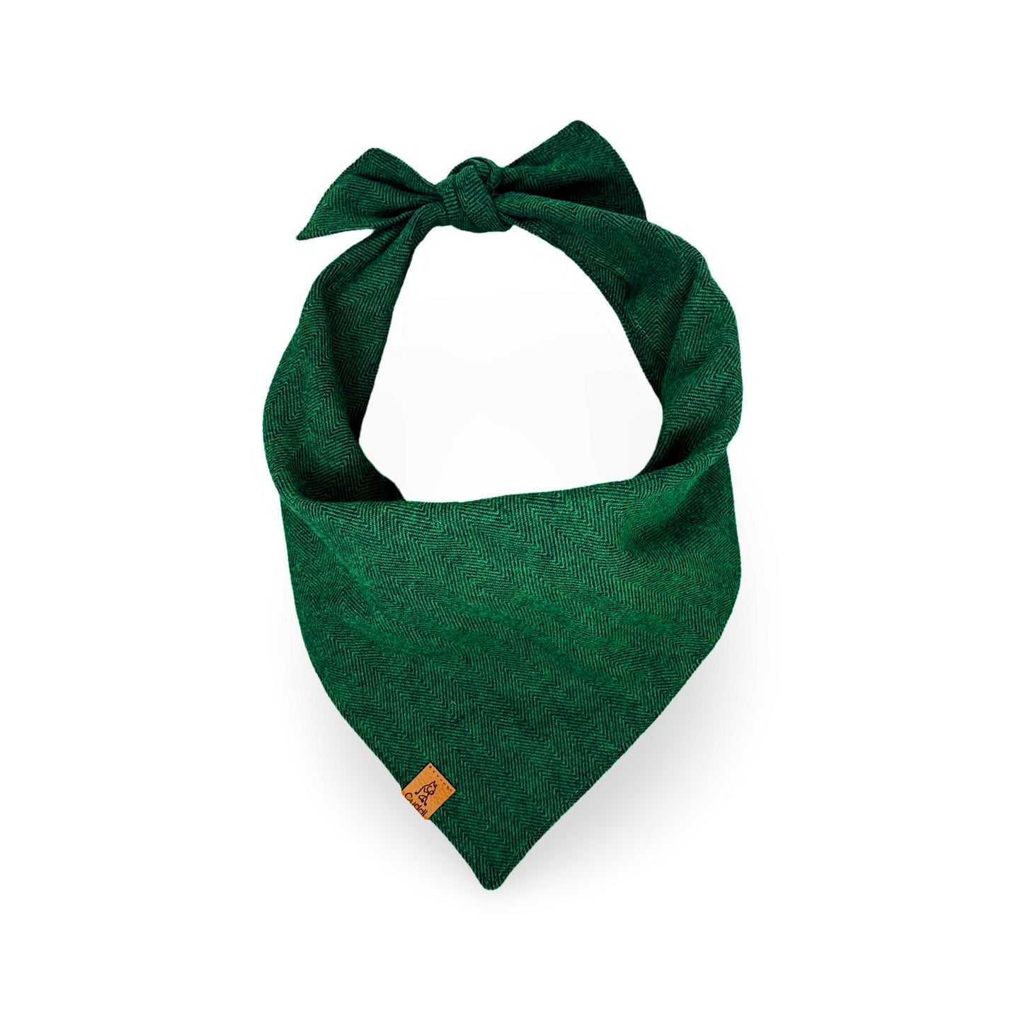 Lush Green Herringbone Dog Bandana