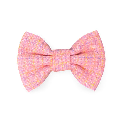 Pink Tweed Dog Bow Tie