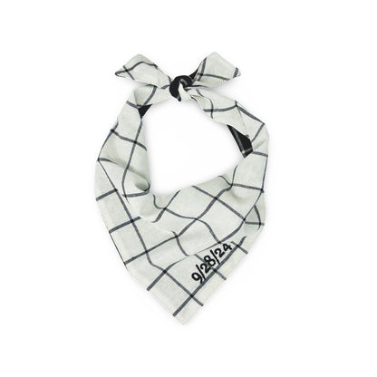 Linen Wedding Windowpane Dog Bandana