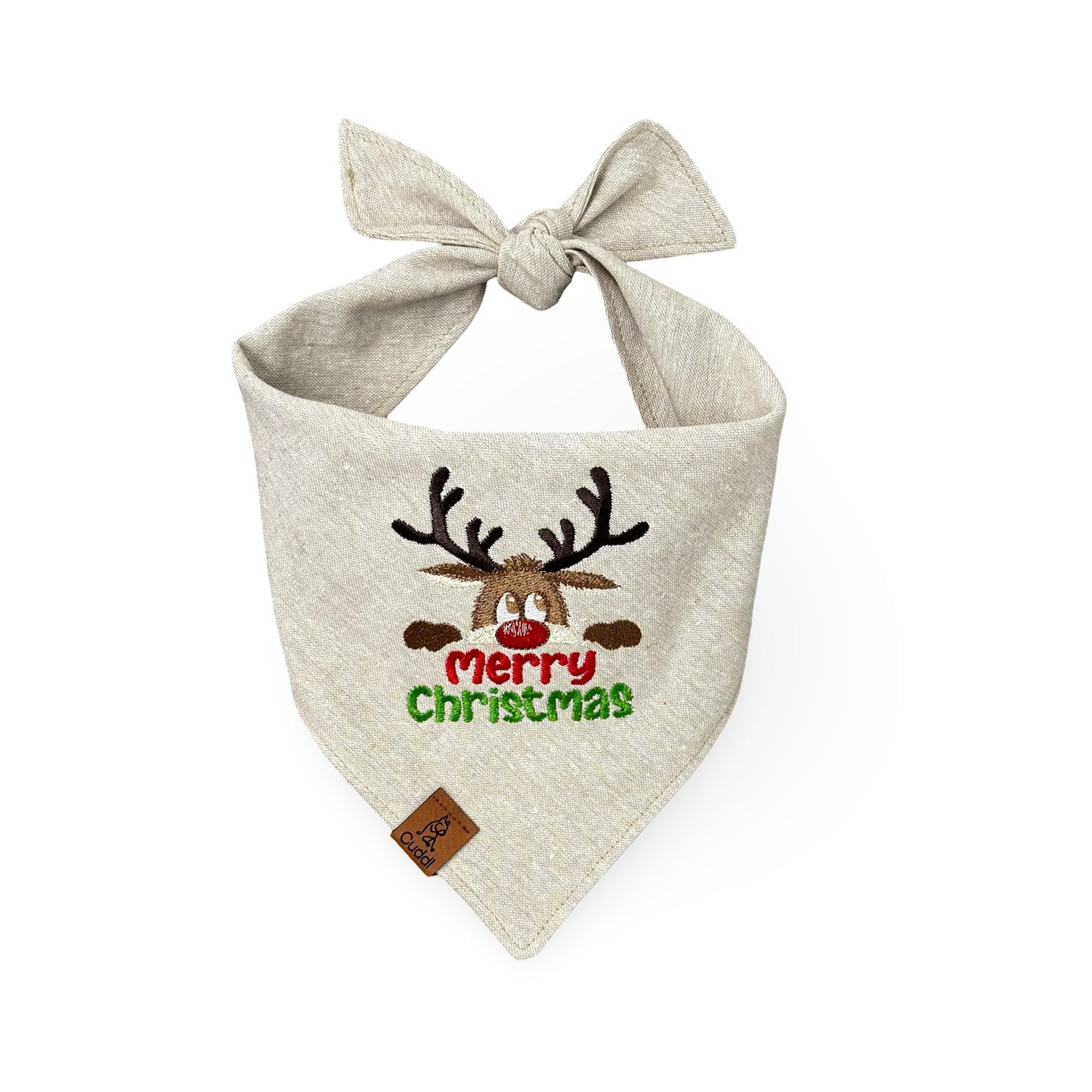 Merry Reindeer Christmas Dog Bandana