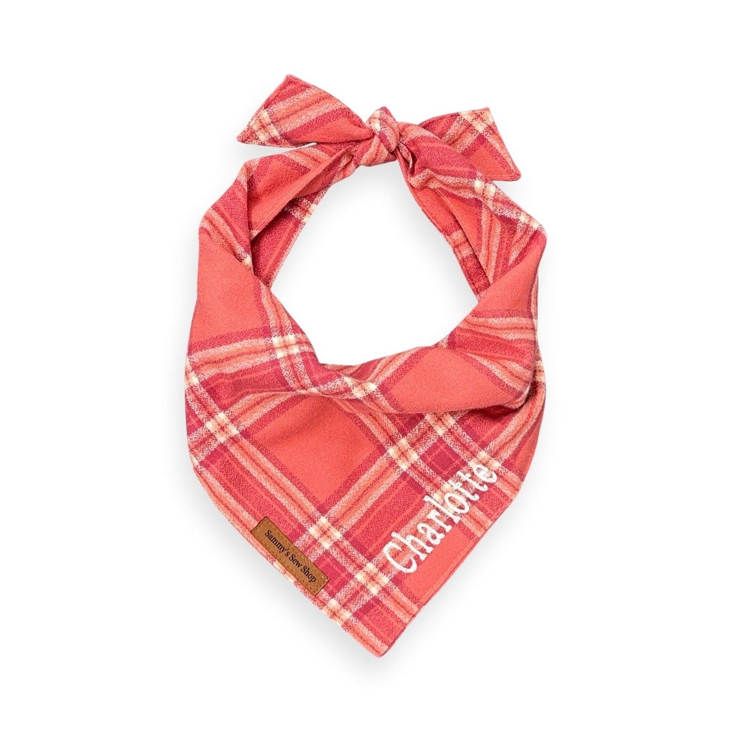 Pink Berry Plaid Dog Bandana