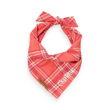 Load image into Gallery viewer, Pink Berry Plaid Dog Bandana