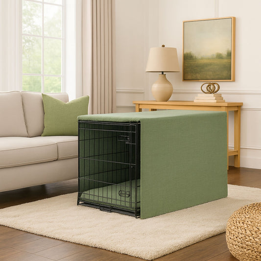 Sage Textured Solids Crate Cover