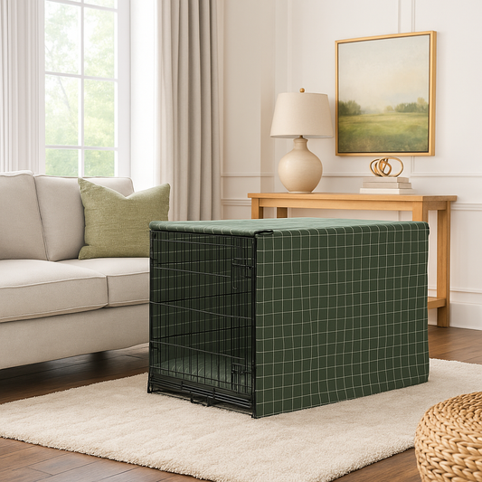 Sage Windowpane Crate Cover