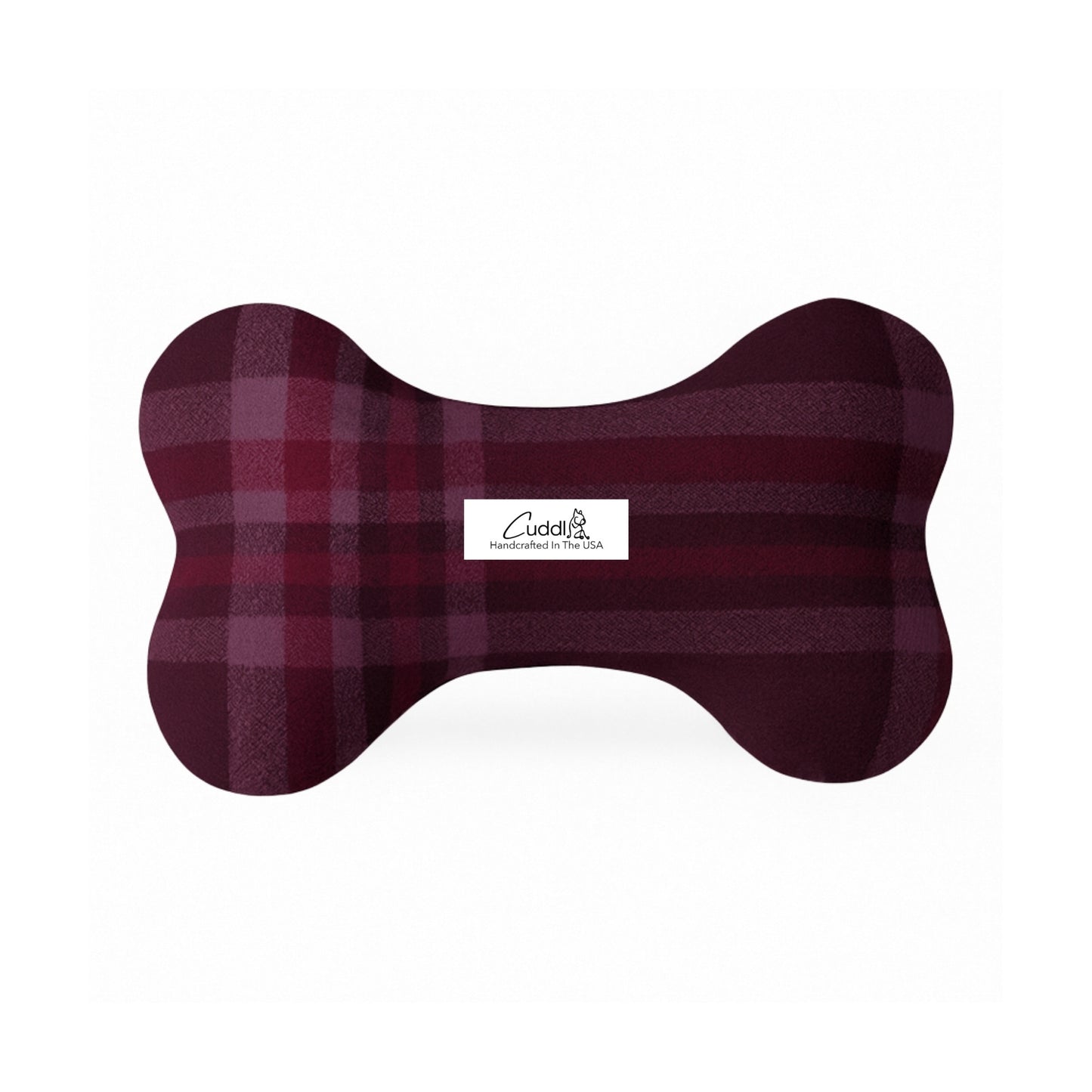 Aubergine Flannel Dog Bone Squeaky Toy